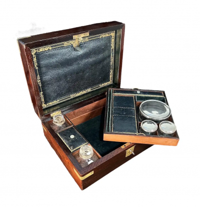 Regency Brass Bound Rosewood Fitted Traveling Dressing Box