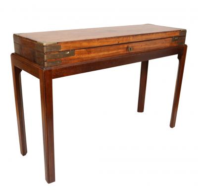 Regency Brass Mounted Mahogany Gun Box on Later base