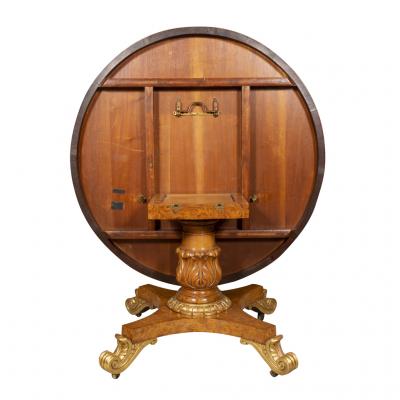 Regency Burl Elm and Giltwood Center Table