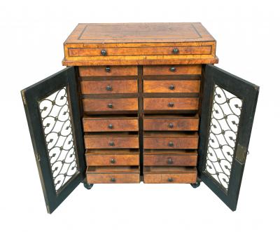 Regency Burr Elm And Ebony Credenza