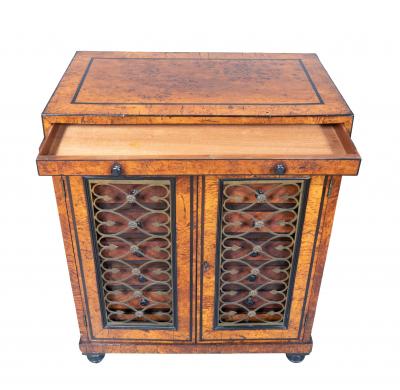 Regency Burr Elm And Ebony Credenza
