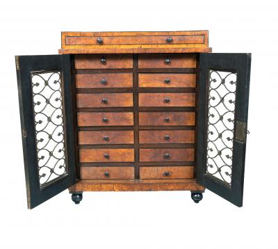 Regency Burr Elm And Ebony Credenza