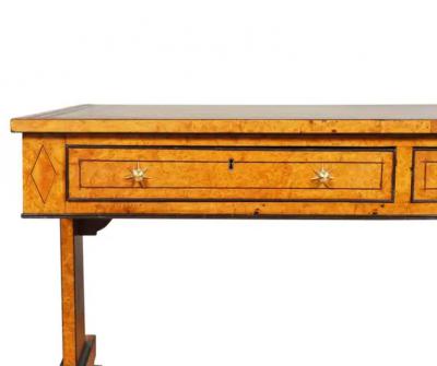 Regency Burr Elm and Ebonized Writing Table
