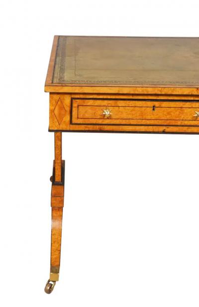 Regency Burr Elm and Ebonized Writing Table