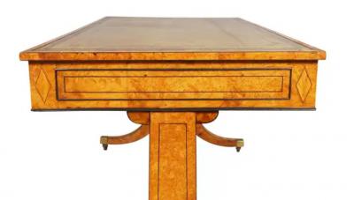 Regency Burr Elm and Ebonized Writing Table
