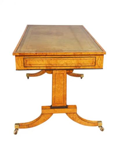 Regency Burr Elm and Ebonized Writing Table