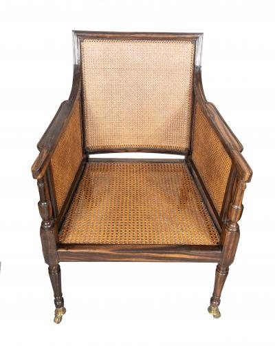 Regency Calamander And Caned Bergere