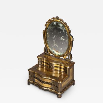 Regency Chinoiserie Black Lacquer Dressing Mirror