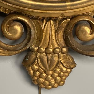 Regency Circular Convex Wall Mirror Giltwood Eagle Motif USA 1950s