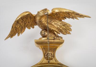 Regency Classical Gilt Convex Girandole Mirror