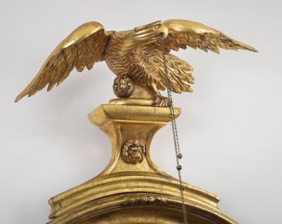 Regency Classical Gilt Convex Girandole Mirror