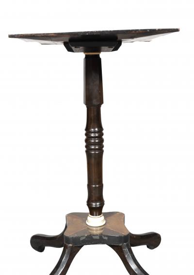 Regency Colonial Ebony And Parquetry Table