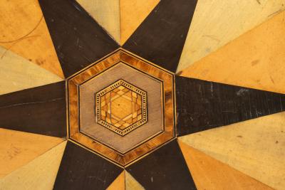 Regency Colonial Ebony And Parquetry Table