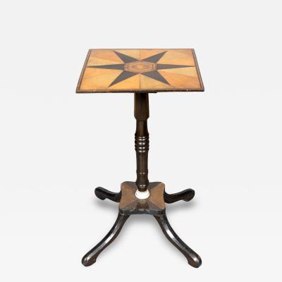 Regency Colonial Ebony And Parquetry Table