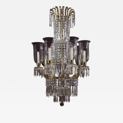 Regency Crystal and Ormolu Chandelier