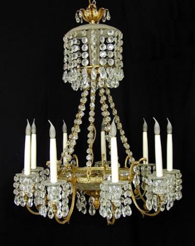 Regency Cut Glass Eight Light Chandelier c 1820