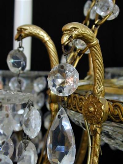 Regency Cut Glass Eight Light Chandelier c 1820