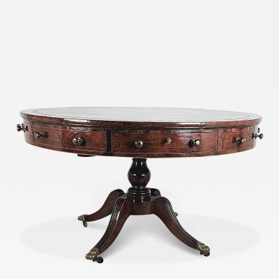 Regency Drum Table in Mahogany and Rosewood England circa 1815