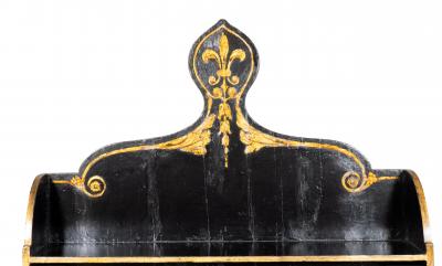 Regency Ebonized and Parcel Gilt Cabinet