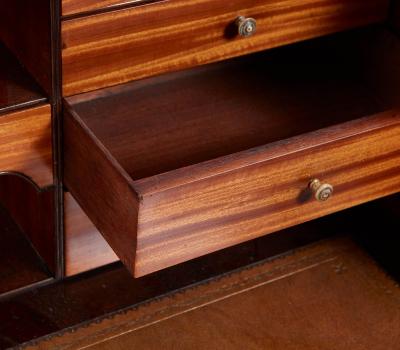 Regency Ebony Inlaid Secretaire Bookcase