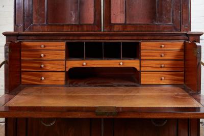 Regency Ebony Inlaid Secretaire Bookcase