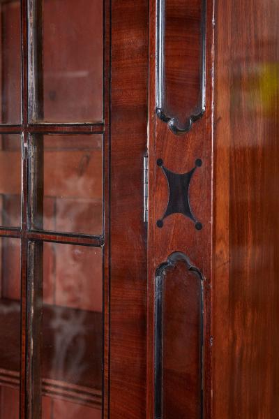 Regency Ebony Inlaid Secretaire Bookcase