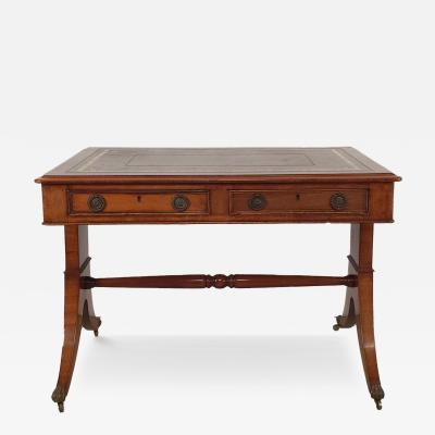 Regency English Leather Top Writing Table England circa 1830
