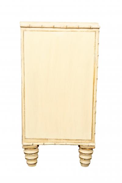 Regency Faux Bamboo Painted Pine Chest Of Drawers
