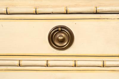Regency Faux Bamboo Painted Pine Chest Of Drawers