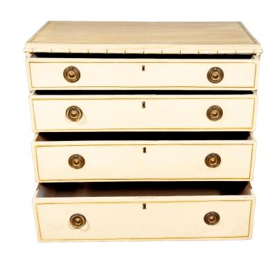 Regency Faux Bamboo Painted Pine Chest Of Drawers