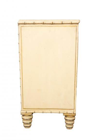 Regency Faux Bamboo Painted Pine Chest Of Drawers