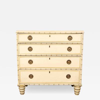 Regency Faux Bamboo Painted Pine Chest Of Drawers