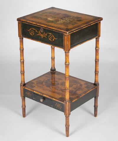 Regency Faux Bamboo Painted Side or Work Table