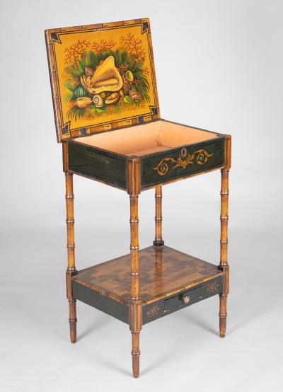 Regency Faux Bamboo Painted Side or Work Table