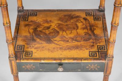 Regency Faux Bamboo Painted Side or Work Table