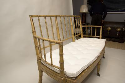 Regency Faux Bamboo Settee