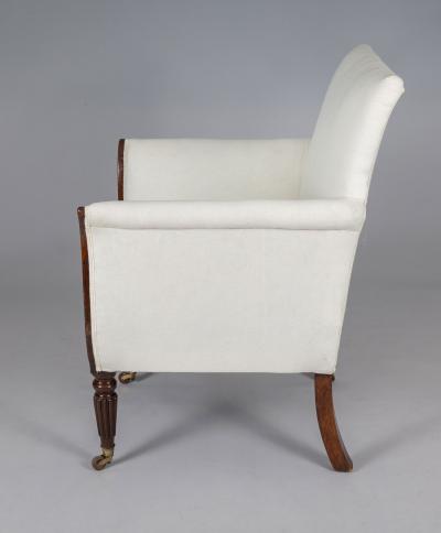 Regency Faux Rosewood Lyre Form Armchair