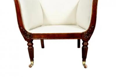 Regency Faux Rosewood Upholstered Armchair