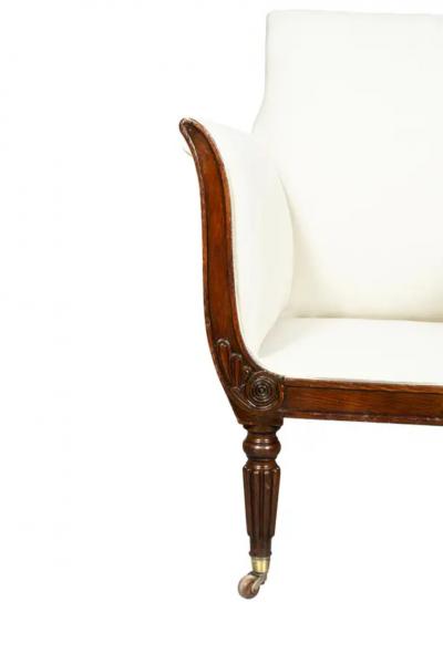 Regency Faux Rosewood Upholstered Armchair