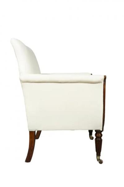 Regency Faux Rosewood Upholstered Armchair