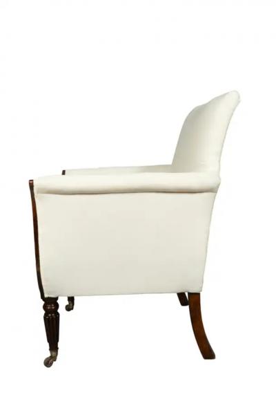 Regency Faux Rosewood Upholstered Armchair