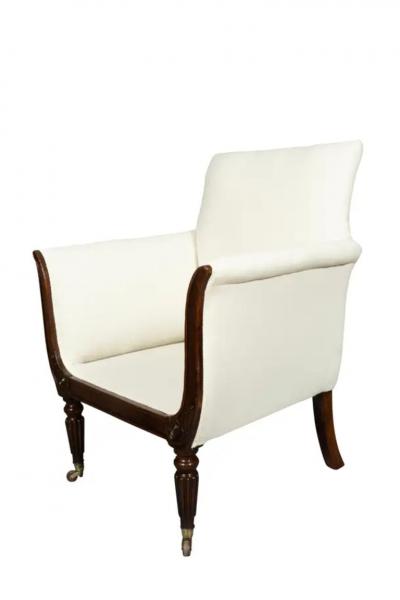 Regency Faux Rosewood Upholstered Armchair