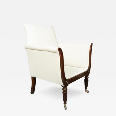 Regency Faux Rosewood Upholstered Armchair