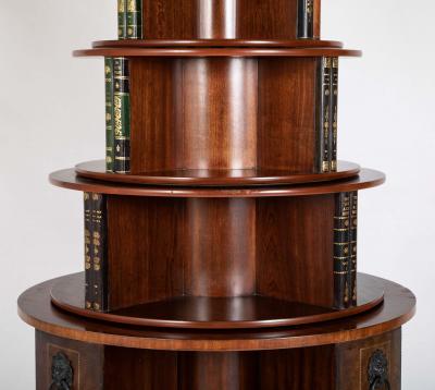 Regency Form Revolving Six Section Library Etagere with Faux Books