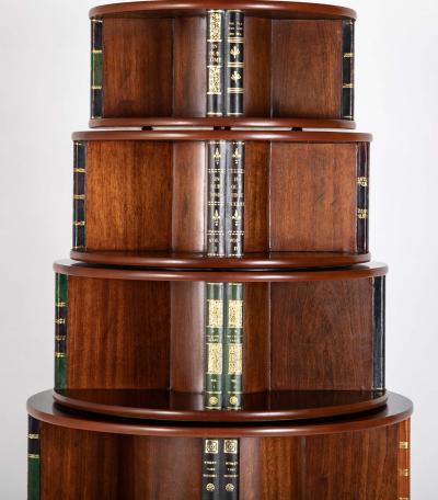 Regency Form Revolving Six Section Library Etagere with Faux Books