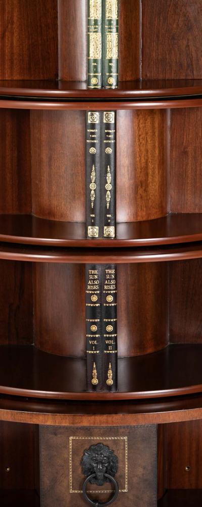 Regency Form Revolving Six Section Library Etagere with Faux Books