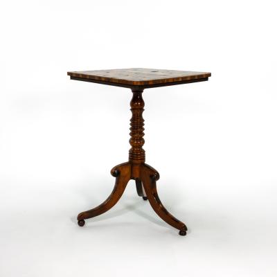 Regency Games Table with Chessboard Top and Oyster Veneer English circa 1830