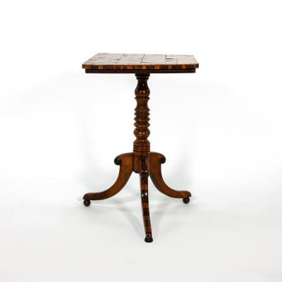 Regency Games Table with Chessboard Top and Oyster Veneer English circa 1830