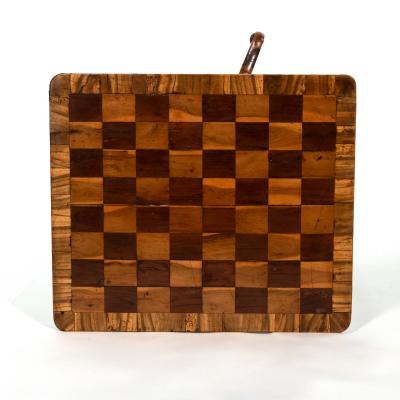 Regency Games Table with Chessboard Top and Oyster Veneer English circa 1830