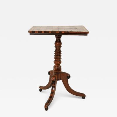 Regency Games Table with Chessboard Top and Oyster Veneer English circa 1830